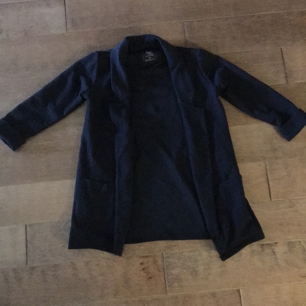 Black Embroidered Cotton Blazer